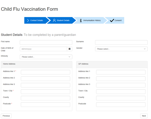 Picture showing the Student Details Page. 
